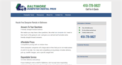 Desktop Screenshot of dumpsterrentalbaltimoremd.net